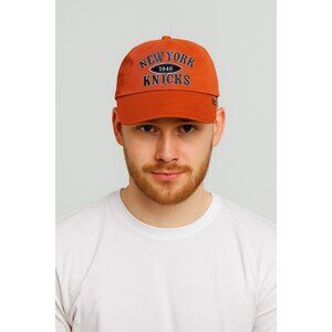 New York Knicks Orange Embroidered Strapback Hat Men's